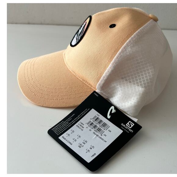 Salomon Trucker Curved Cap NWT Apricot Ice Sz L/XL Snapback Lightweight Rare - Picture 3 of 9
